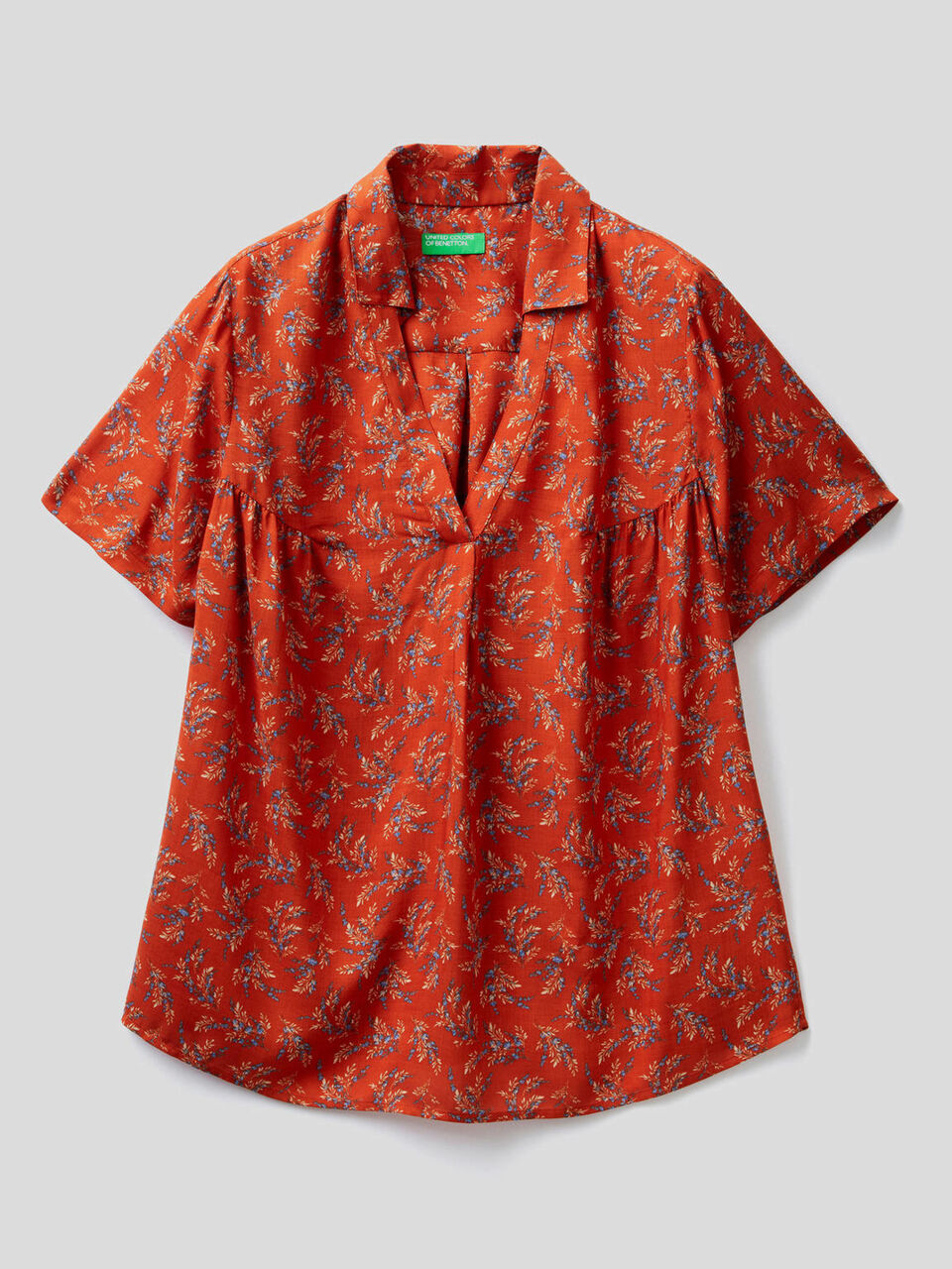 Bluse mit kurzen Ärmeln und V-Ausschnitt image number 1