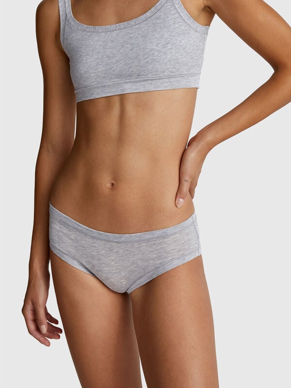 Slip taille haute en coton super extensible Femme
