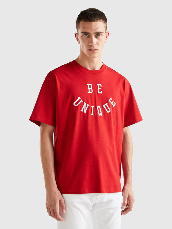 T-shirt con stampa slogan Uomo
