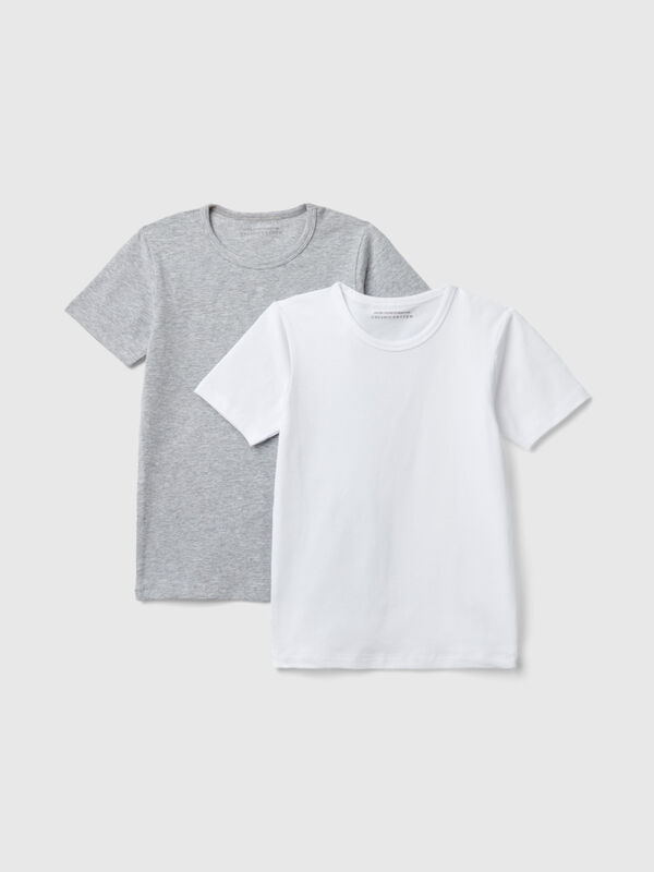 Deux T-shirts en coton bio stretch Garçon