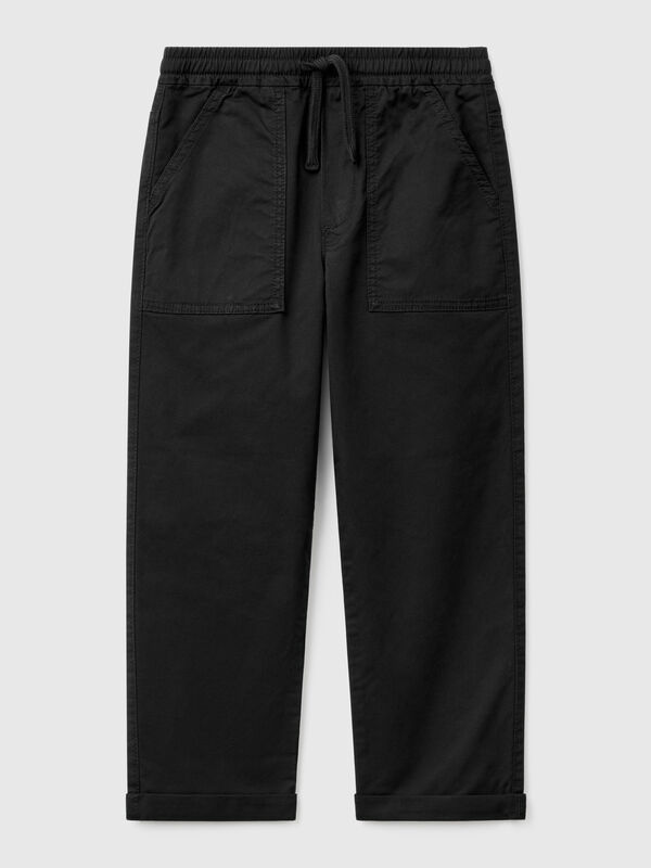 Joggers in cotone stretch con coulisse Bambino