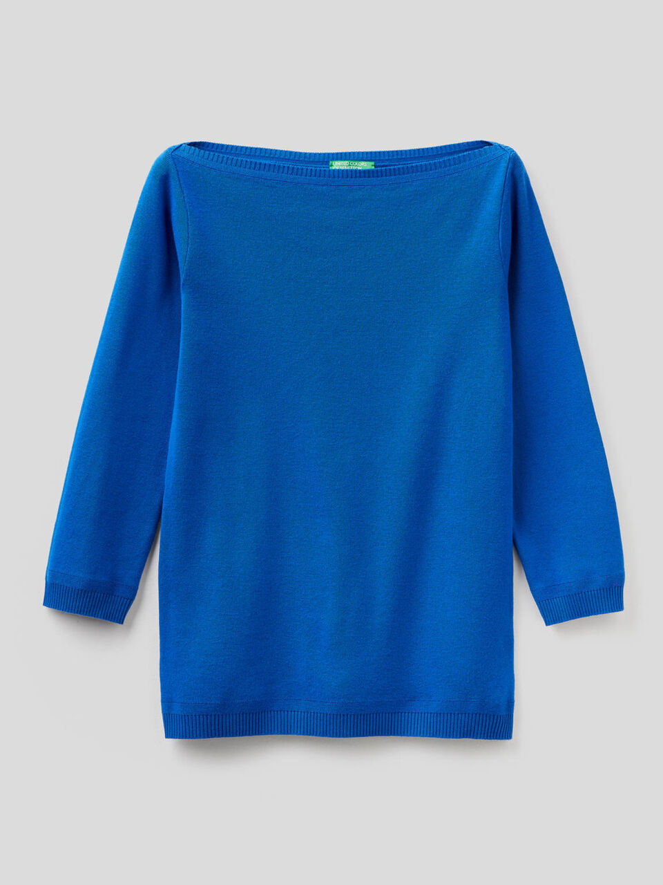 Pull 100% coton avec encolure bateau image number 1