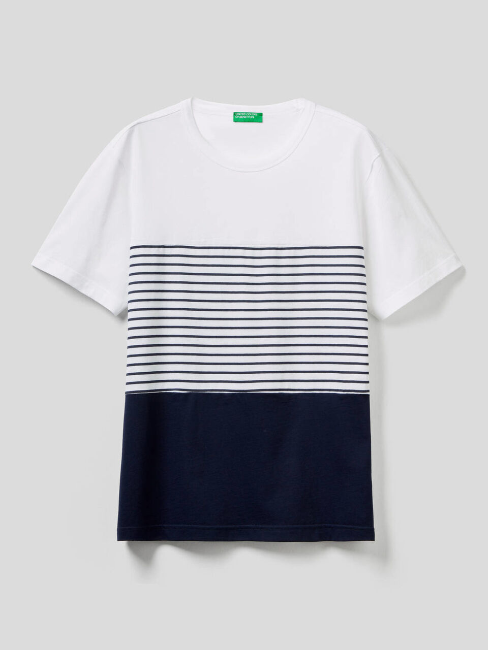 T-shirt a righe color block image number 1