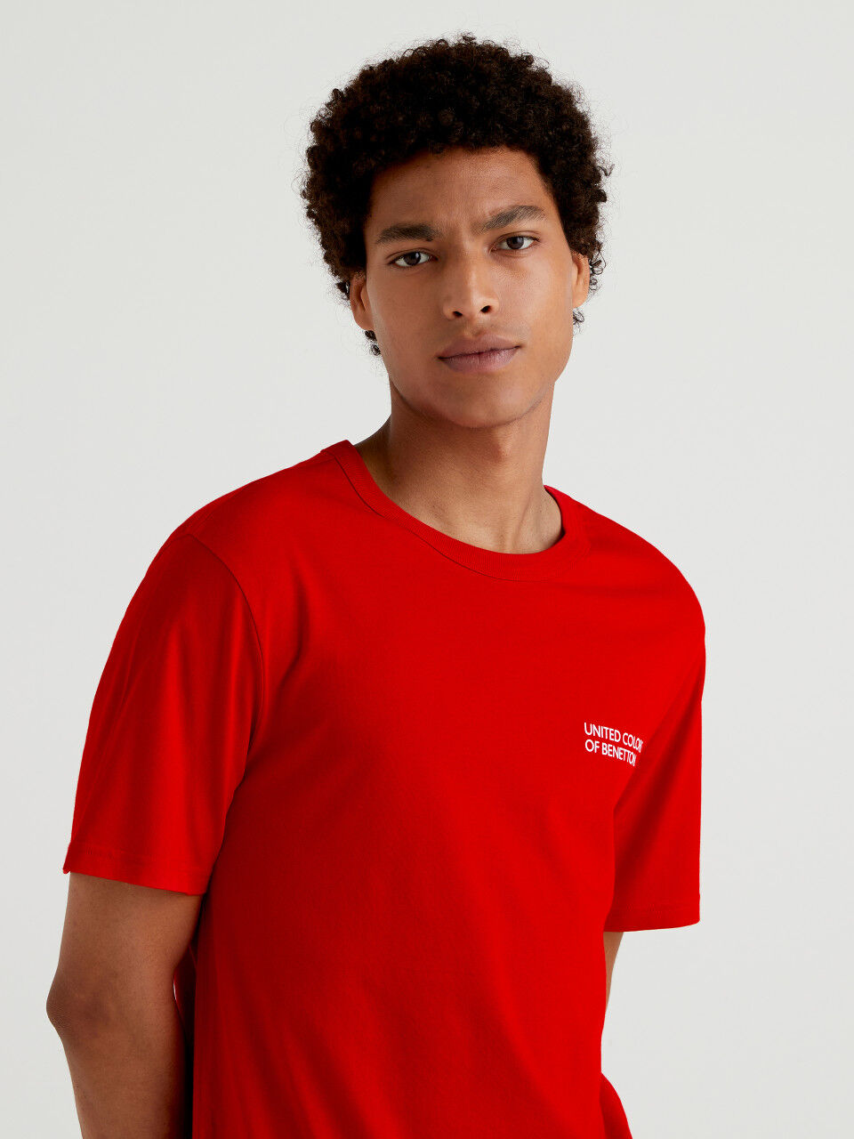 Rotes T-Shirt aus Bio-Baumwolle mit Logoprint