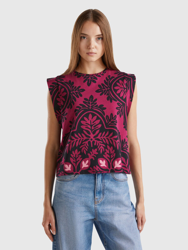 Top floreale in puro cotone Donna