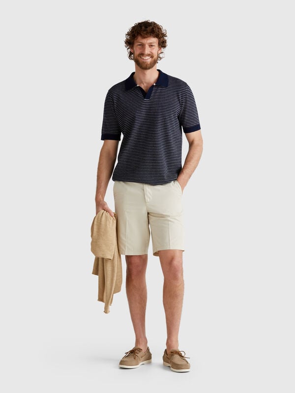 Bermuda chino in tela Uomo