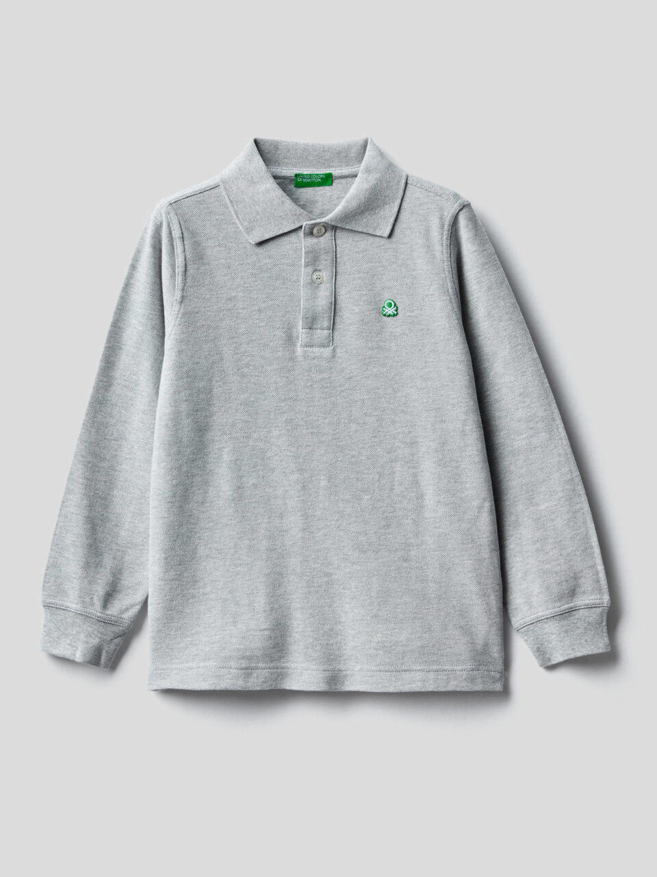 Polo aus 100% Bio-Baumwolle mit langen Ärmeln image number 1