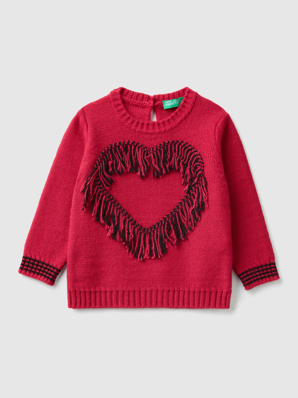 Pullover mit Herz und Fransen image number 1