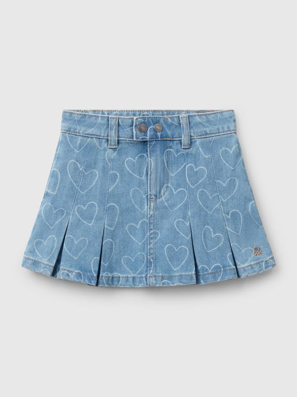 Gonna di jeans con pieghe Bambina