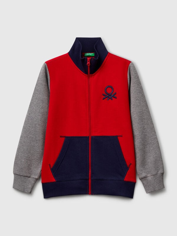 Pure cotton sweatshirt with zipper Junior Boy