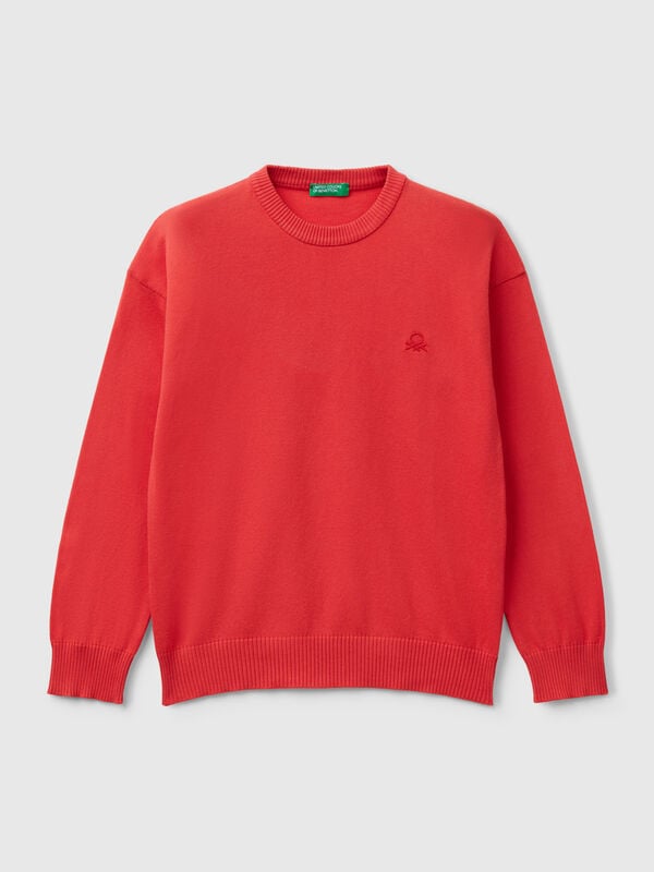 Pull en pur coton avec logo Garçon