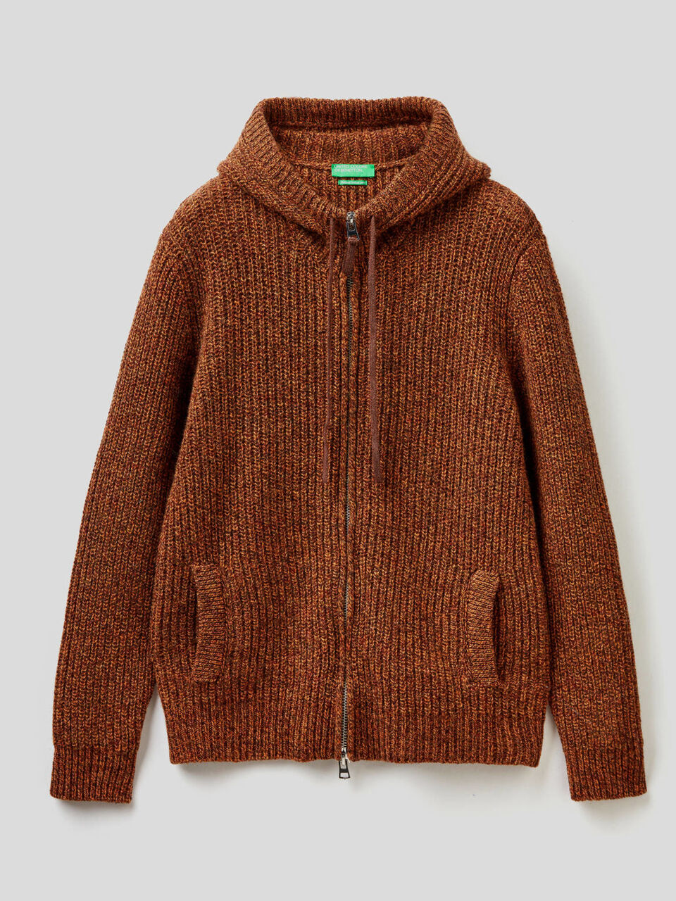 Sweater with hood in Shetland wool image number 1