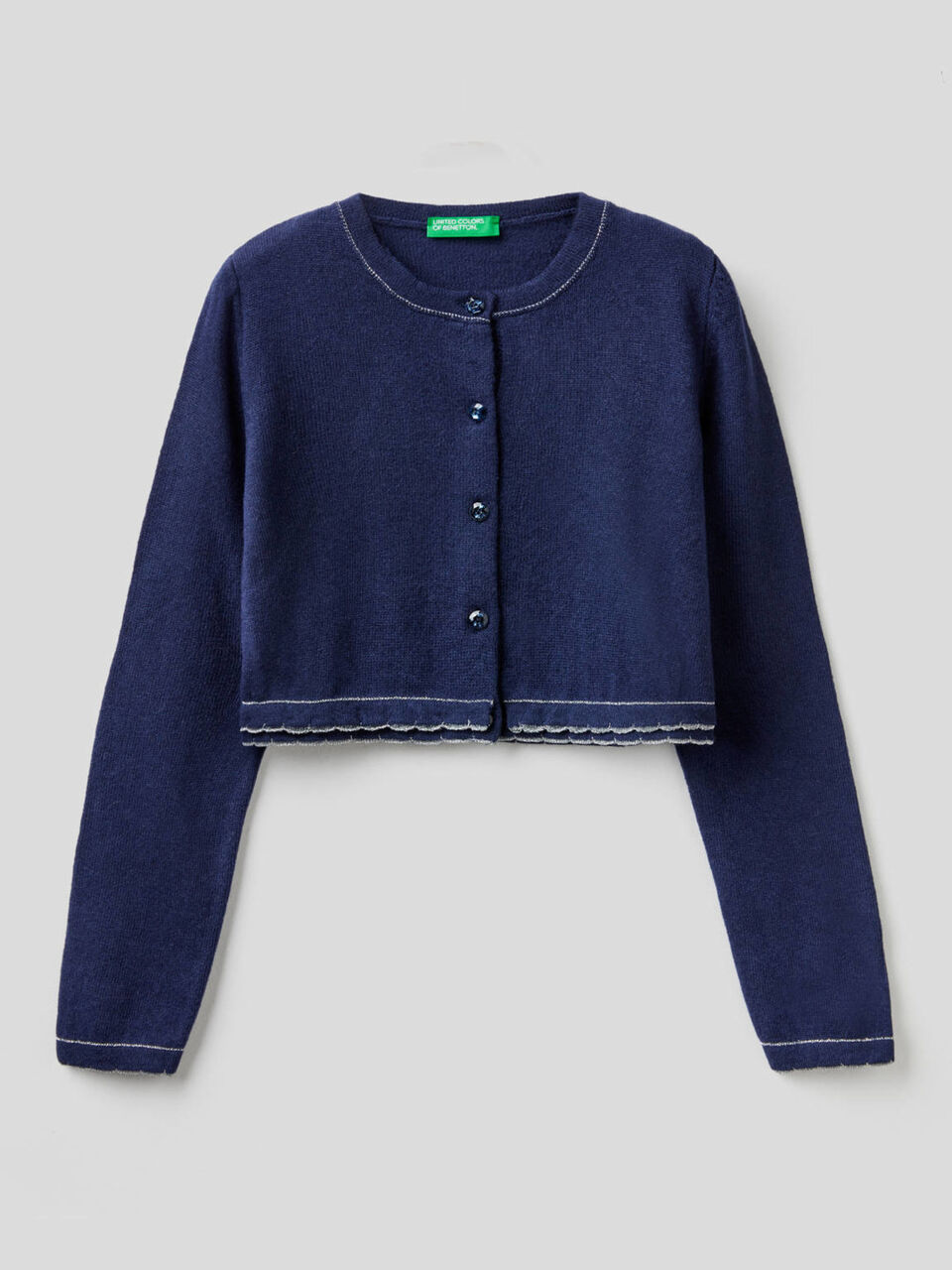 Offenes Shirt mit Details in Lurex image number 1