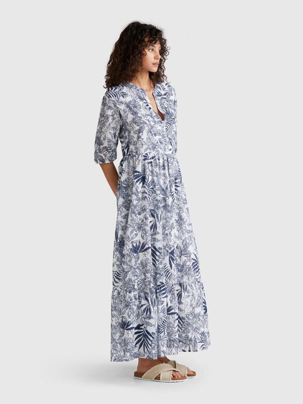 Kleid mit tropischem Print Damen