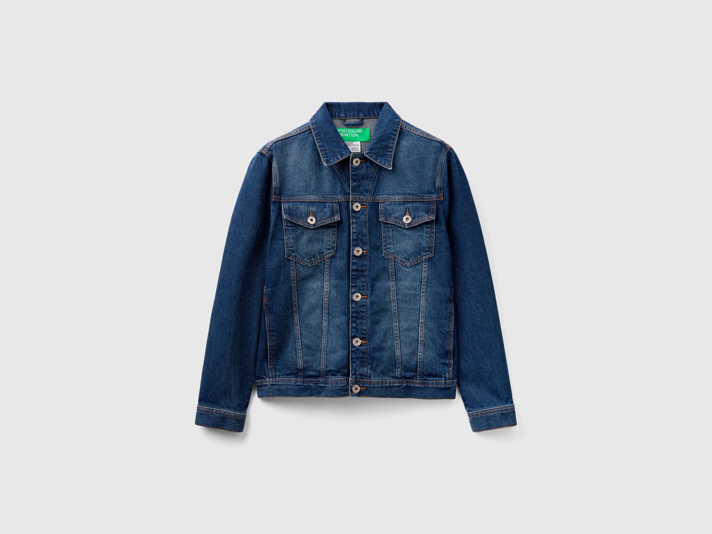 Giubbino di jeans regular fit Blu Scuro Benetton