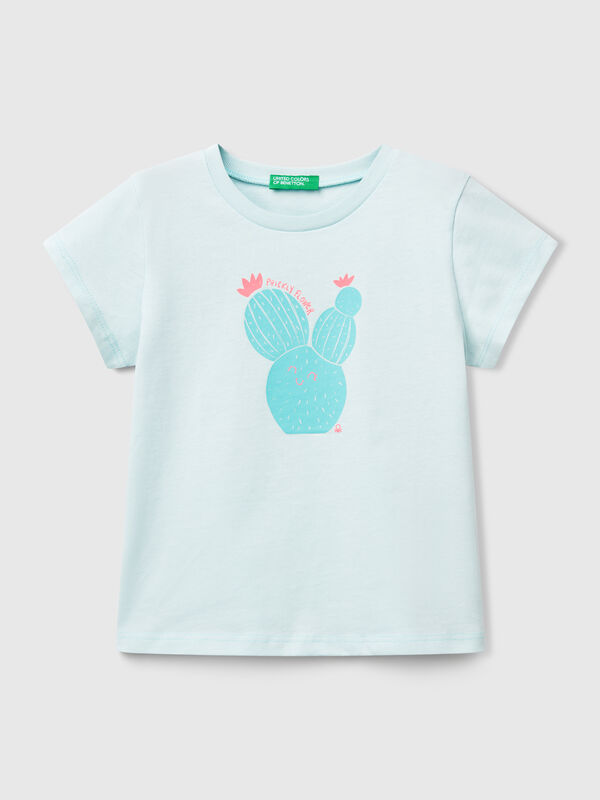 T-shirt con stampa fluo Bambina