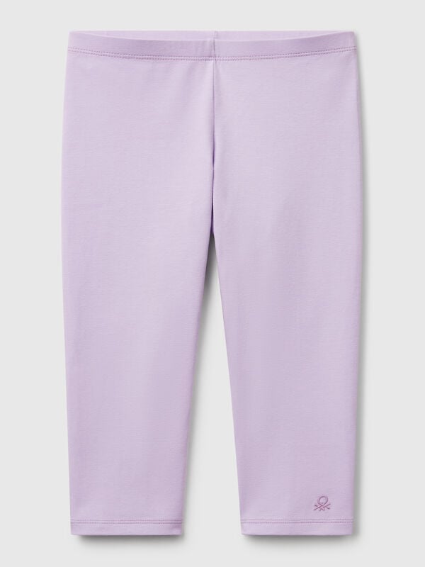 Leggings al ginocchio in cotone stretch Bambina