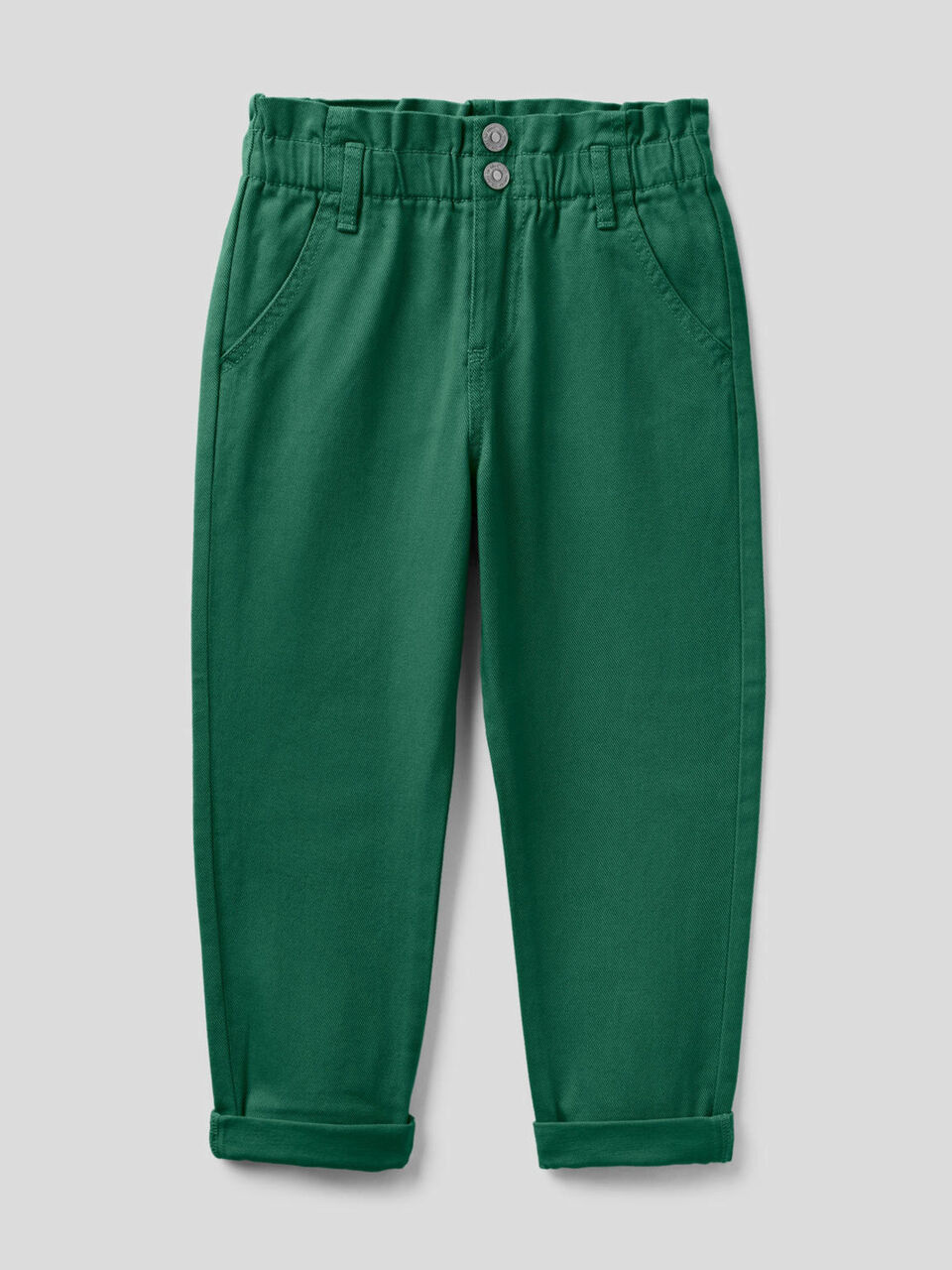 Pantaloni paperbag in cotone bio image number 1
