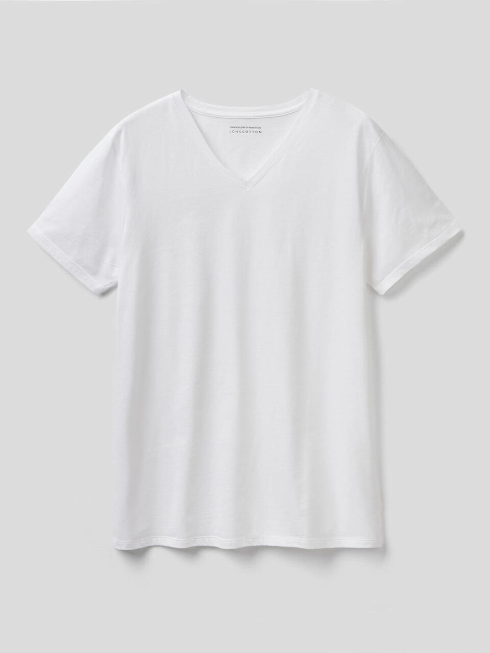 T-shirt 100% cotone con scollo a V image number 1