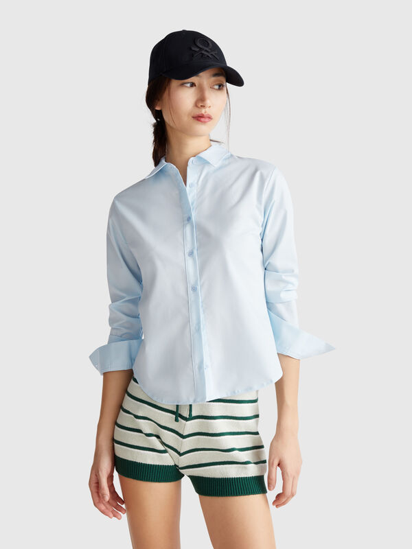 Camicia sciancrata in misto viscosa Donna