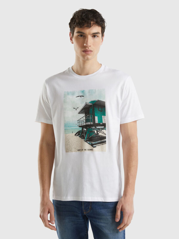 T-shirt à imprimé en coton bio Homme