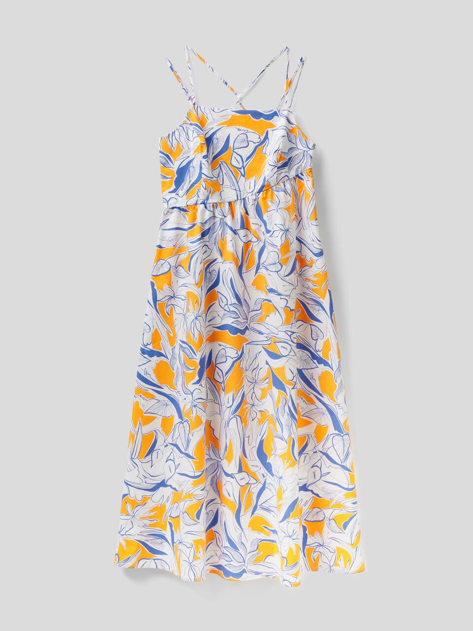 Long dress with floral print image number 1