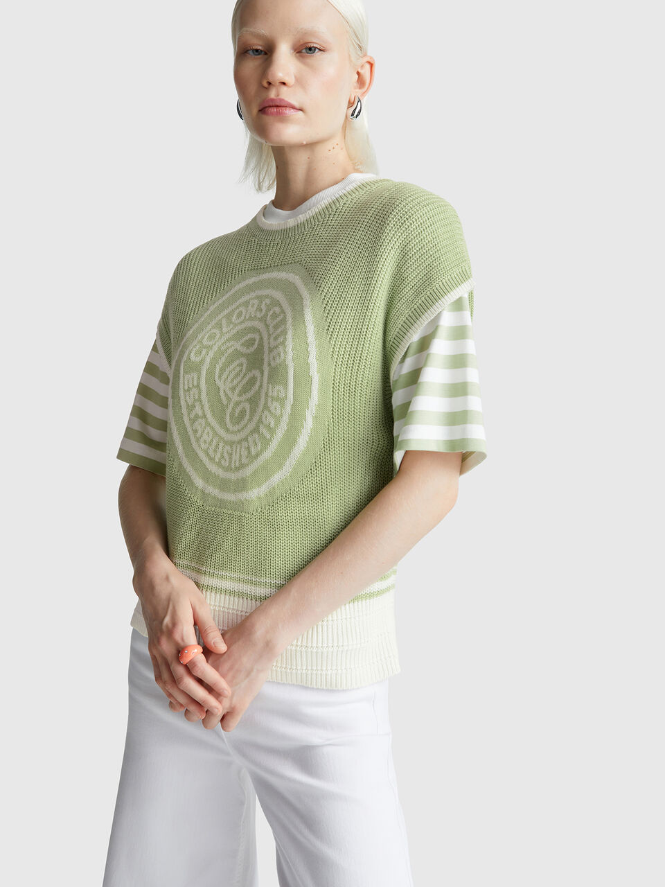 SLEEVELESS SWEATER Femme image number null
