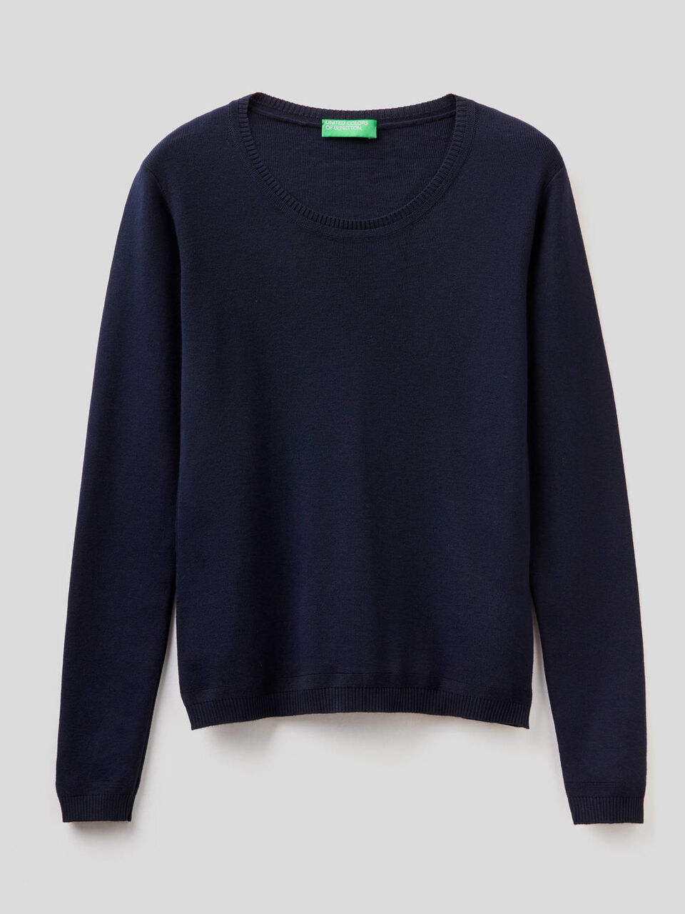 Pull col rond en pur coton image number 1