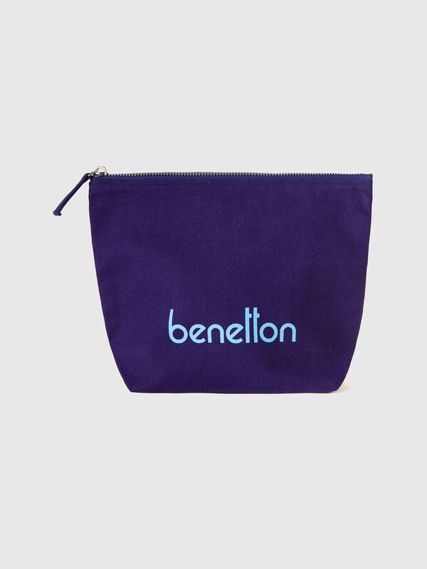 Pochette bleue en pur coton