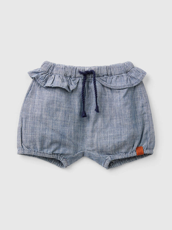 Shorts a righe in chambray Baby