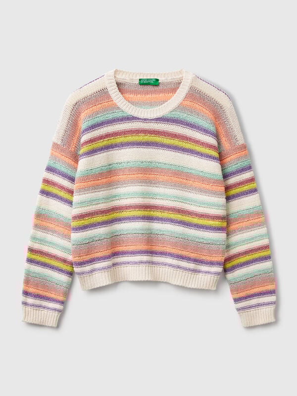 Pull rayé multicolore avec lurex Filles