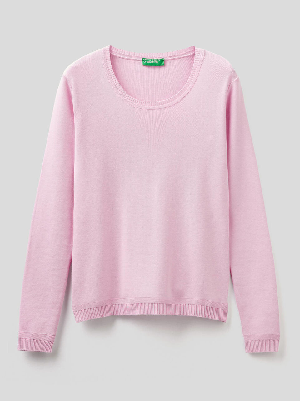 Pull col rond en pur coton image number 1
