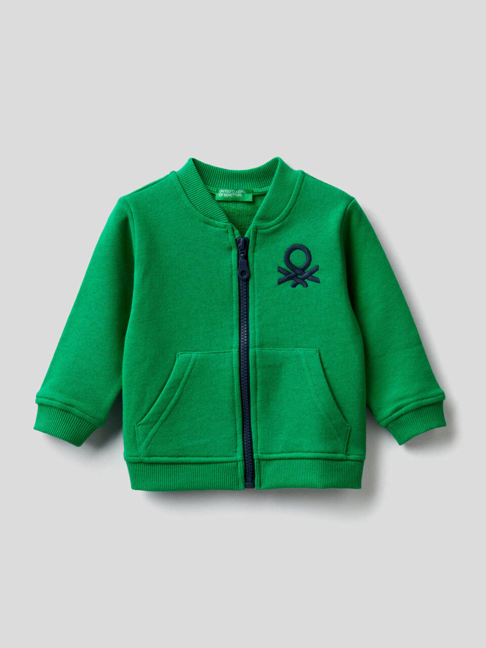 Felpa con zip in 100% cotone image number 1