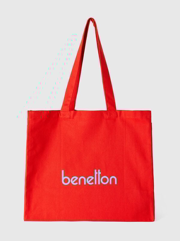 Sac cabas rouge en pur coton