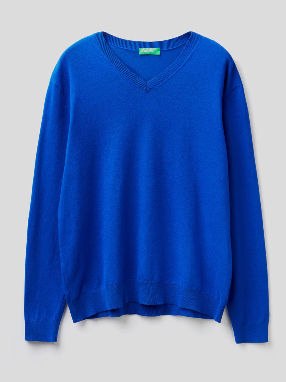 Maglia scollo a V in misto cotone image number 1