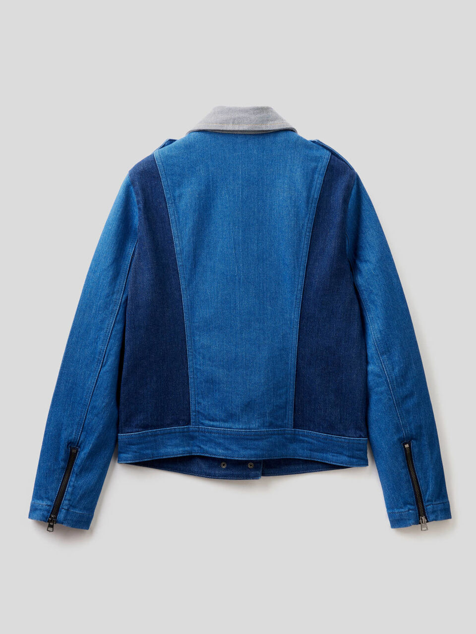 Nietenjacke aus Denim mit Patchwork-Design image number 2