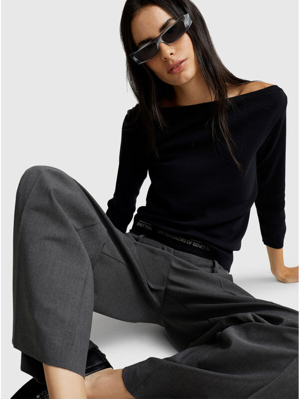 Pullover mit U-Boot-Ausschnitt Damen