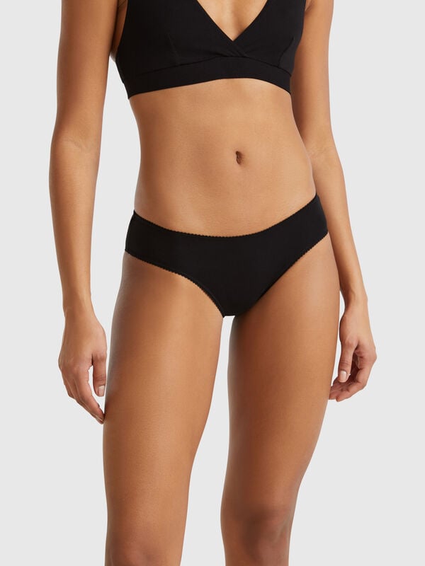 Slip basique en coton stretch Femme