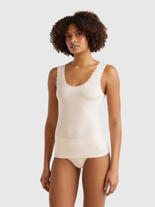 Débardeur en Modal avec dentelle Femme