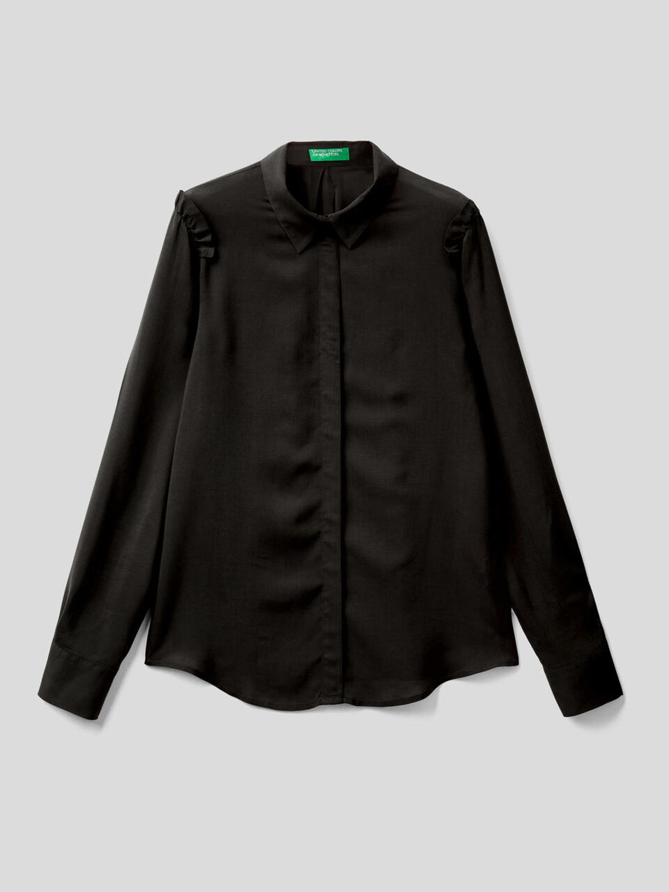 Camicia fluida con rouches image number 1