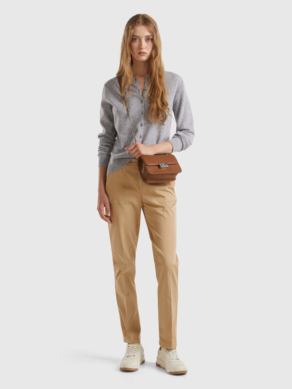 Chino slim fit in cotone beige Donna