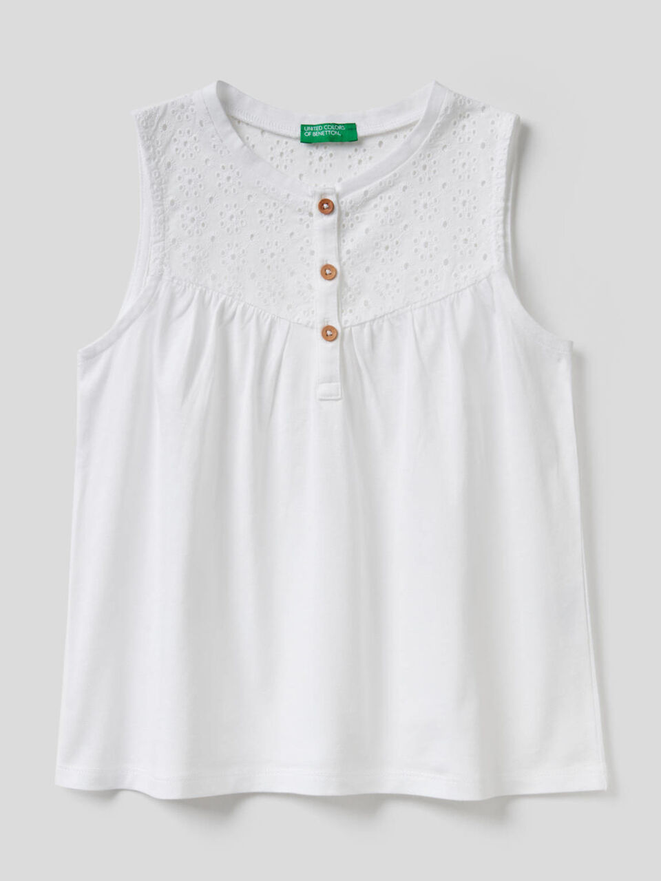 Ärmellose Bluse aus 100% Baumwolle image number 1