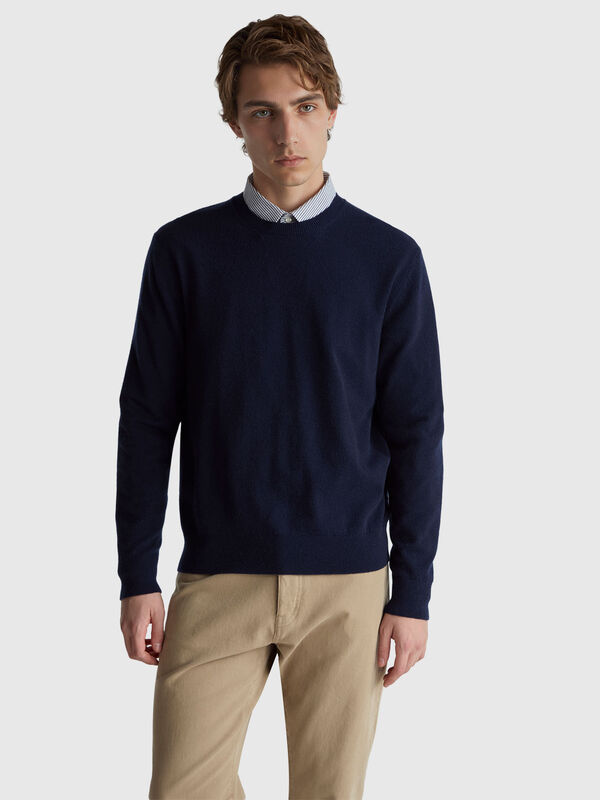 Midnight blue sweater in pure cashmere Men