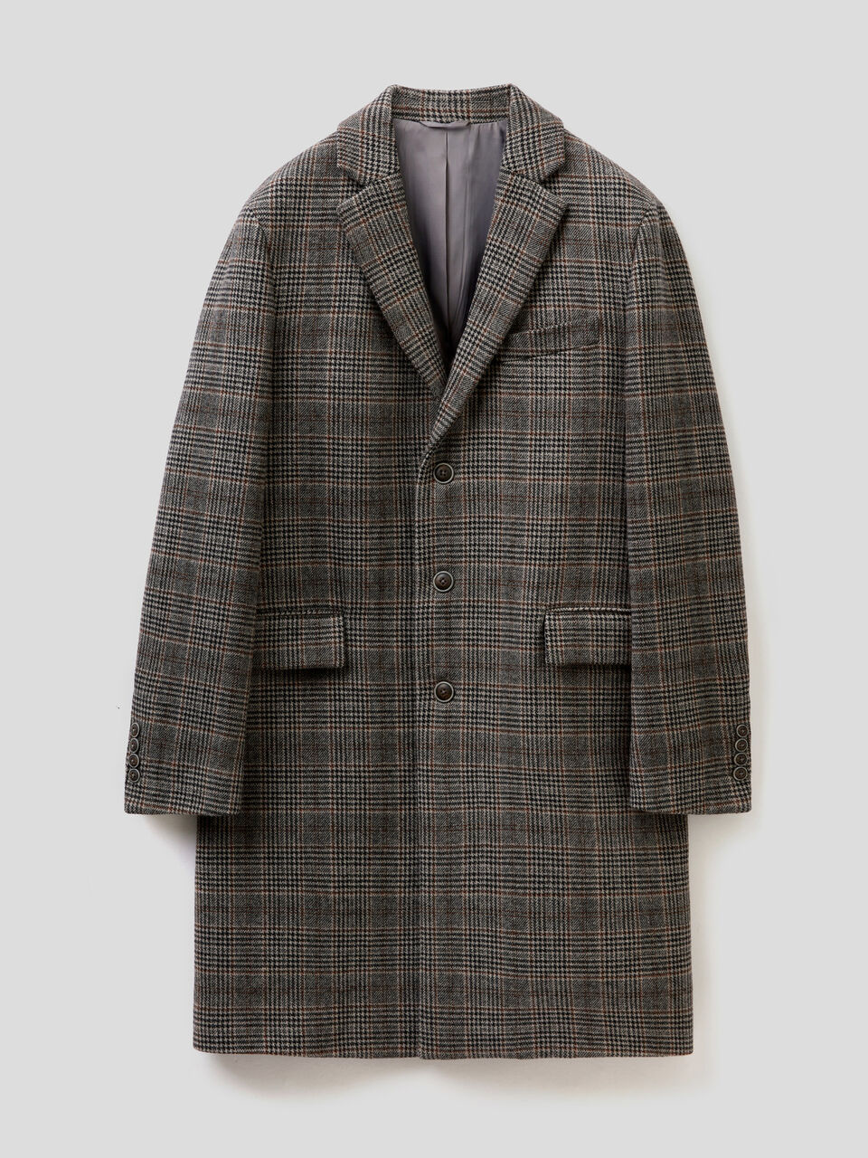 Cappotto formale a quadri in misto lana image number 1