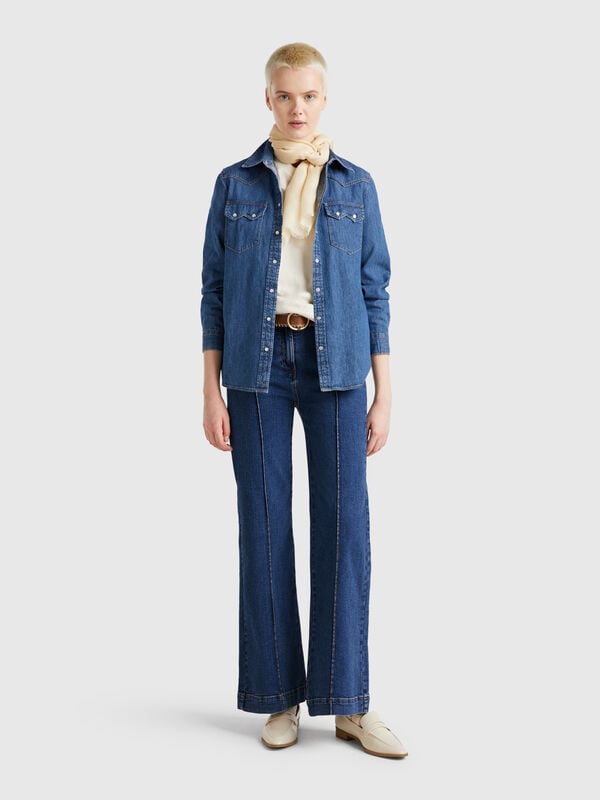 Jeans flare fit a vita alta Donna