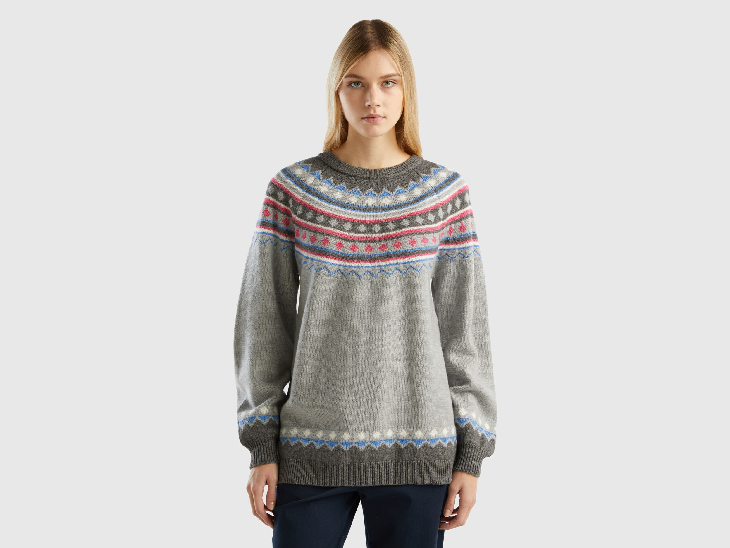 Benetton best sale jacquard sweater