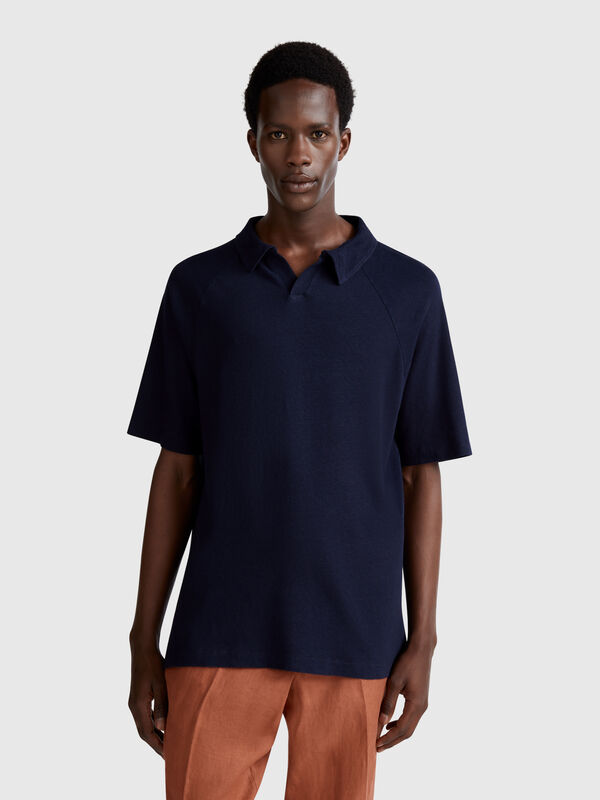 Poloshirt aus Leinenmischung Herren