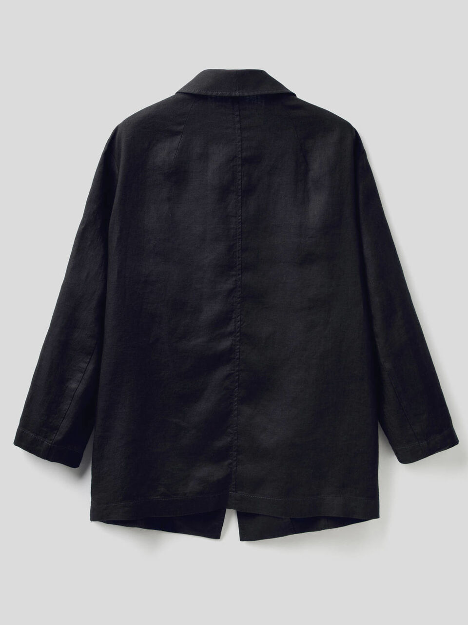 Blazer in lino con manica a 3/4 image number 2