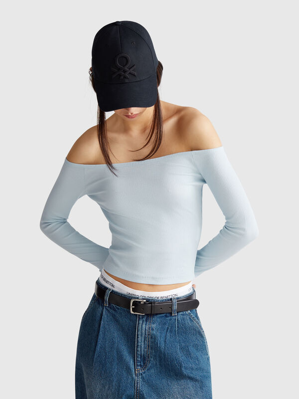 T-Shirt mit Bardot-Ausschnitt Damen