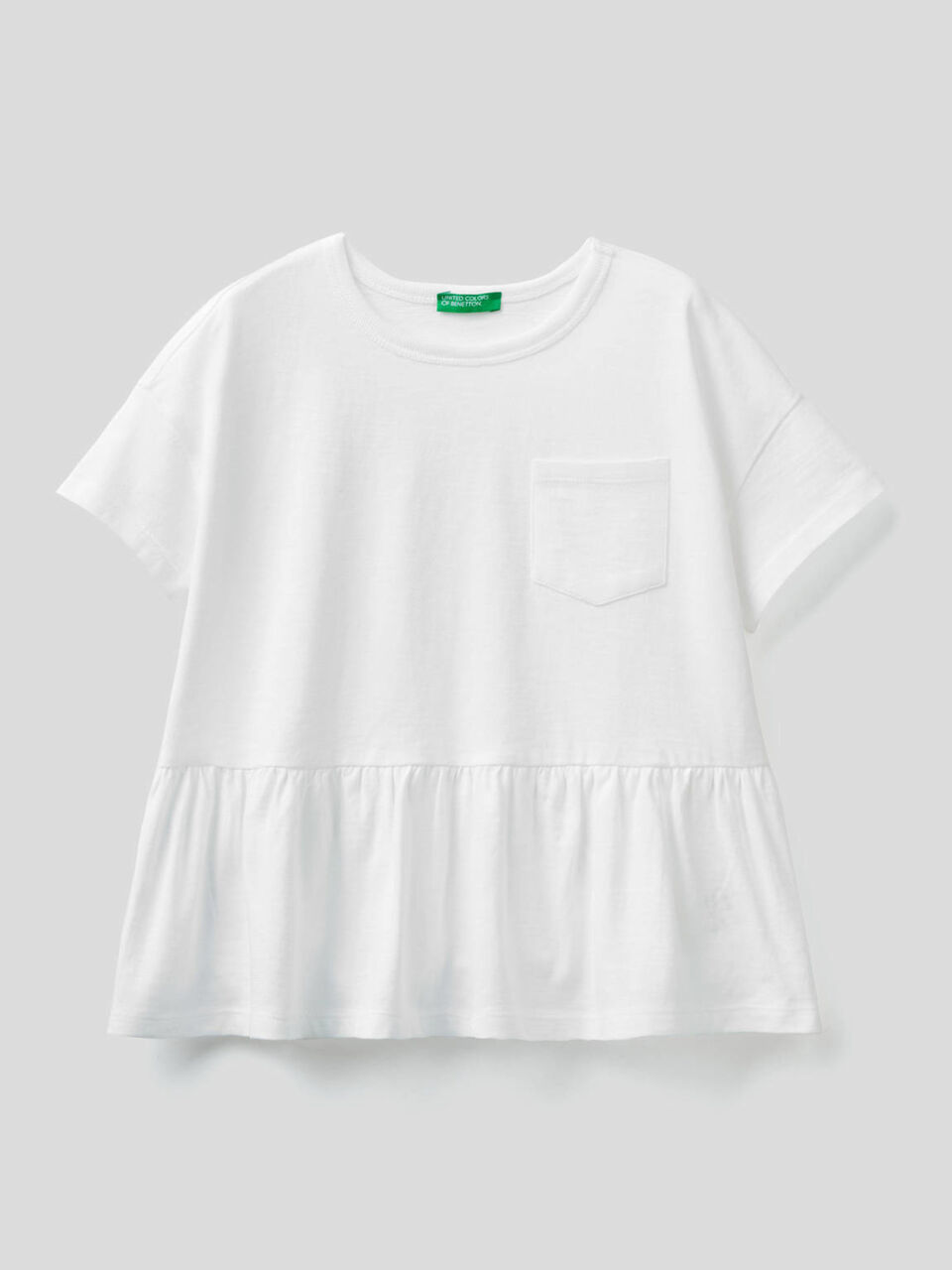 T-shirt en pur coton avec volant image number 1